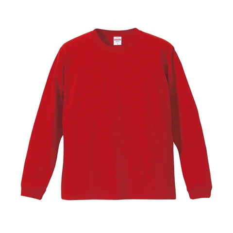 5.6オンス ロングスリーブTシャツ（1.6インチリブ） カラー:レッド（069）