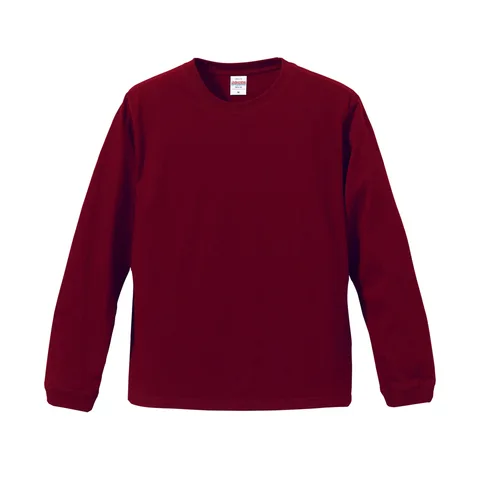 5.6オンス ロングスリーブTシャツ（1.6インチリブ） カラー:バーガンディ（072）