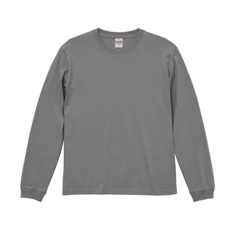 5.6オンス ロングスリーブTシャツ（1.6インチリブ） カラー:ストーングレー（187）