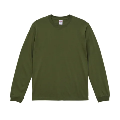 5.6オンス ロングスリーブTシャツ（1.6インチリブ） カラー:ライトオリーブ（739）