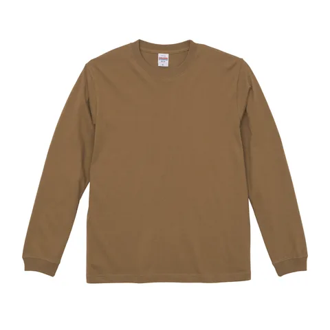 5.6オンス ロングスリーブTシャツ（1.6インチリブ） カラー:ダークキャメル（743）