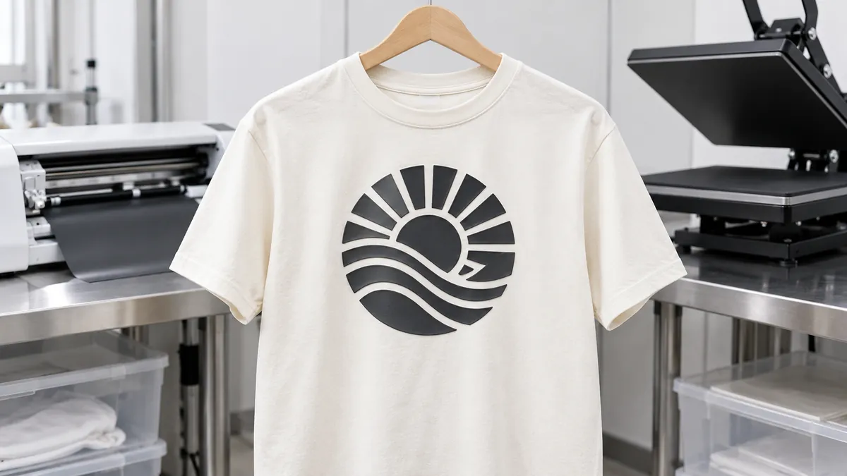 カッティングラバーでエンブレムをプリントしたTシャツの完成品