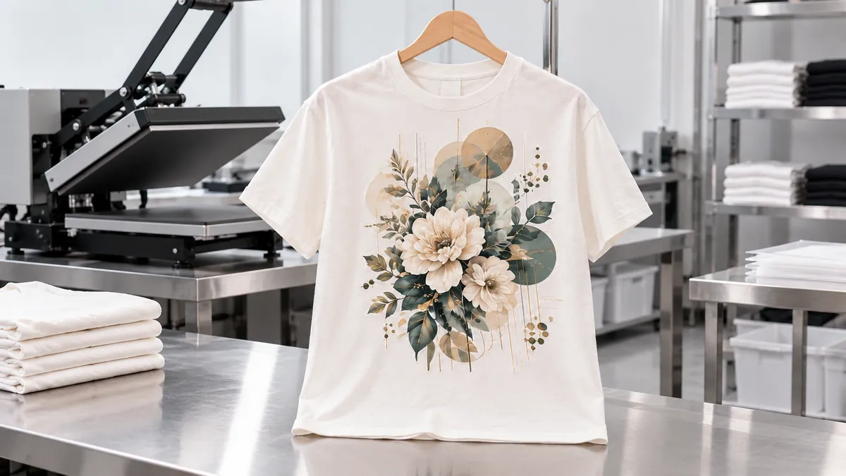 転写プリントが完成したTシャツ